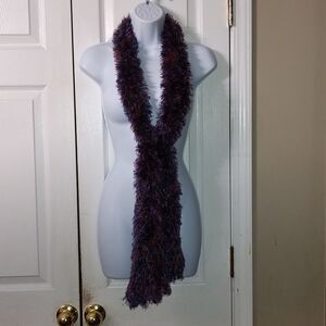 Multicolor  super soft fuzzy  scarf  purple, teal , pinks, light gold etc